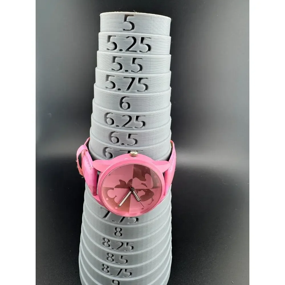 Bariho Pink Mouse Silhouette Watch Genuine Leather Band